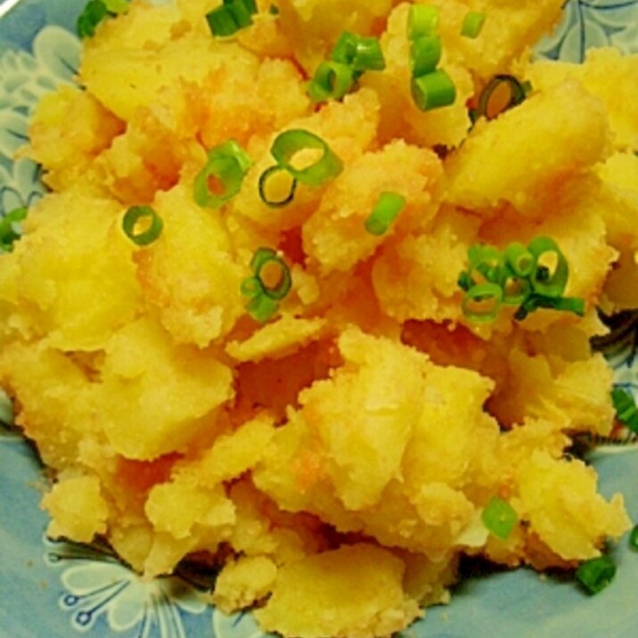 チンして混ぜるだけ~明太じゃがいも小鉢。